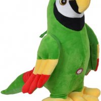 Плюшен папагал със звук. 21х36х34, снимка 1 - Плюшени играчки - 39474371