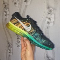 маратонки  Nike Flyknit Air Max Black Turbo Green Volt Mens номер 45,5-46, снимка 12 - Маратонки - 40569218