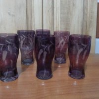 Ретро стъклени водни чаши , снимка 1 - Антикварни и старинни предмети - 39665399