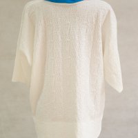 Дамска бяла блуза с контрастни елементи в синьо Margo Collection - 4XL, снимка 2 - Блузи с дълъг ръкав и пуловери - 42637497