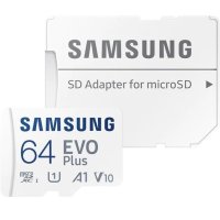 Samsung EVO Plus 64GB microSD + адаптер, снимка 2 - Карти памет - 42676969