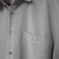 Мъжка риза с къс ръкав светлосива голям размер, снимка 3 - Ризи - 29143050