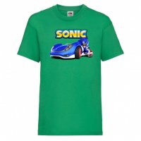 Детска Тениска Соник Sonic The Hedgehog Sonic Car Изненада,Подарък,Игра,Колата на соник, Sonic, снимка 5 - Детски тениски и потници - 37209678