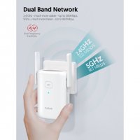 Victure Dual Band WiFi репитер, WiFi повторител, WiFi усилвател, AP, 2.4GHz& 5GHz, 1200Mbps с Ethern, снимка 3 - Рутери - 34868858