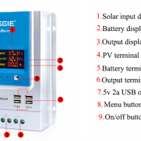 Raggie Промо -100лв НОВИ Контролер Automat, MPPT, 12V, 24V, 60A, Kонтролер за соларни панели, снимка 2 - Други инструменти - 36565356