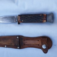 Стар нож Солинген с кания, снимка 1 - Антикварни и старинни предмети - 42866595