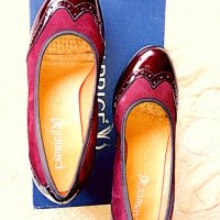 Caprice нови дамски кожени обувки, винено червени с ток, Немски №38,5, снимка 8 - Дамски обувки на ток - 29224797
