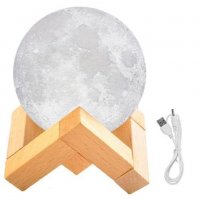 Нощна лампа с формата на луна, снимка 1 - Лед осветление - 39660695