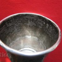 Уникална османска сребърна чаша чашка гравюри тугра 19 век, снимка 4 - Колекции - 31656459