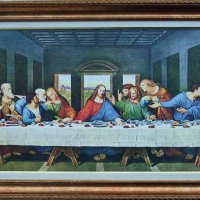 Тайната вечеря, Леонардо да Винчи, картина с рамка, снимка 1 - Картини - 24711046