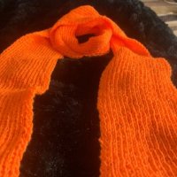 Оранжево поло-ръчно плетиво+подарък-шал, снимка 6 - Блузи с дълъг ръкав и пуловери - 39959570