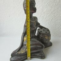 Негърка стара фигура статуетка моливник , снимка 3 - Статуетки - 30603118