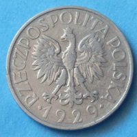 1zloty 1929 г. Полша , снимка 2 - Нумизматика и бонистика - 42480771