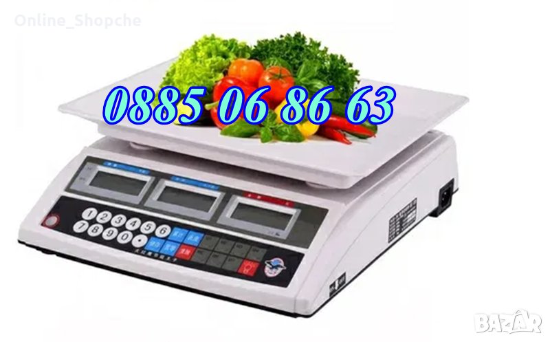 Японски кантар до 40 кг с тава, професионална електронна везна до 40 кг, снимка 1