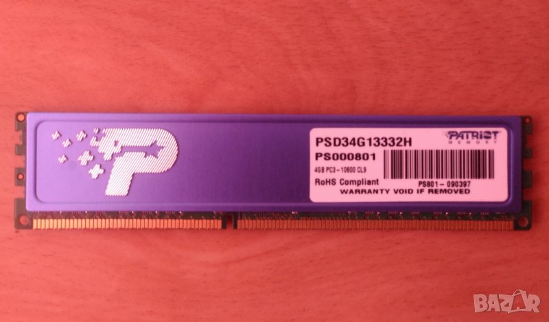 РАМ памет Patriot Signature 4GB DDR3 1333MHz PSD34G13332, снимка 1