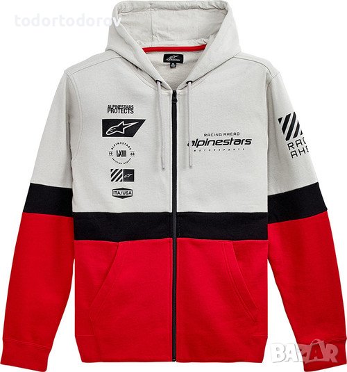 Мото суичър ALPINESTARS POSITION ZIP black/red/silver,оригинални!, снимка 1