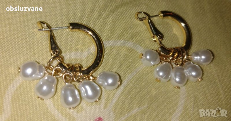 Елегантни обеци с перлички, снимка 1