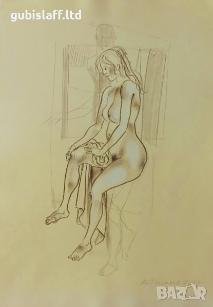 Картина, графика, голо тяло, худ. Л. Диманов, 2007 г., снимка 1