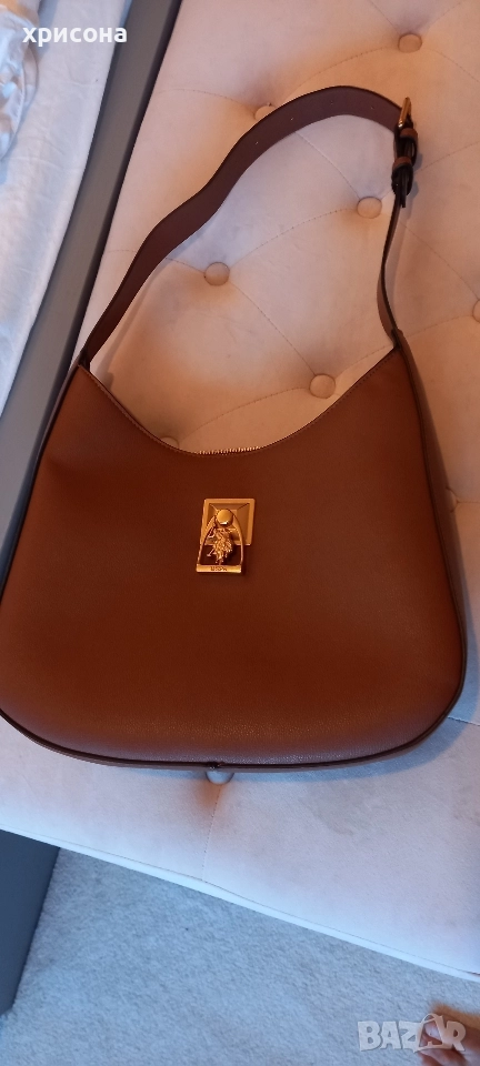 Дамска чанта в кафяв цвят, снимка 1