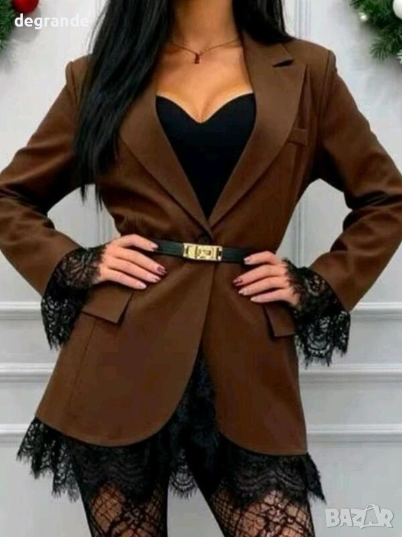 Елегантно дамско сако с дантела , снимка 1