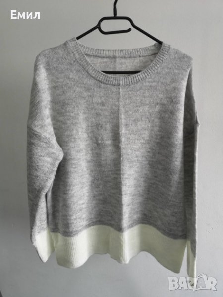 Нов мек пуловер в сиво, снимка 1