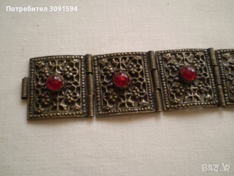 Възрожденска гривна бронз филигран, снимка 1