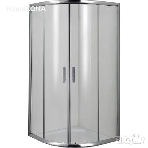 Овална душ кабина ROUND, 90х90х190 см, прозрачно стъкло, хром, снимка 1