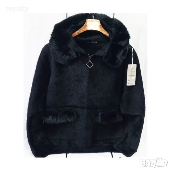 Мека и пухкава дамска жилетка с яка АГОРА, снимка 1