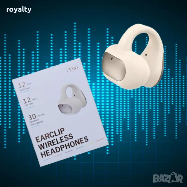 Безжична слушалка T33 – Издръжливост и бързо зареждане, снимка 1