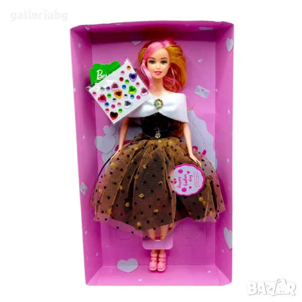 кукла Бърни с рокля и камъчета , снимка 1