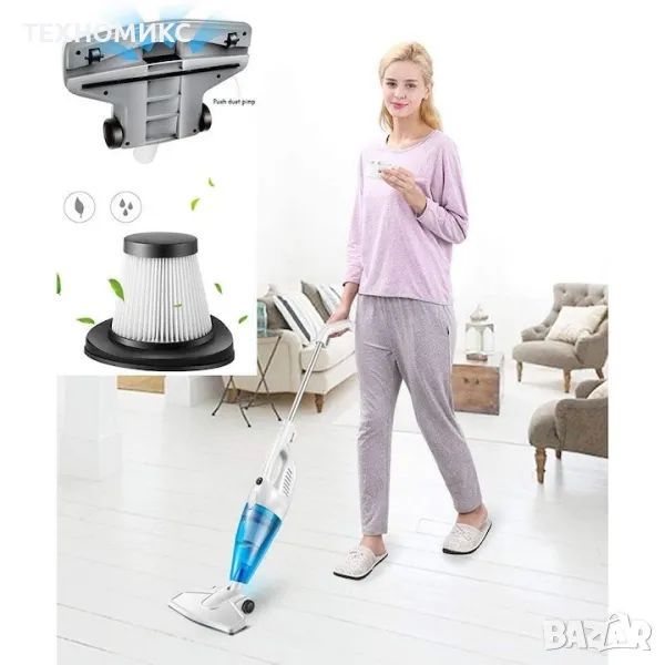 Вертикална прахосмукачка Welora, 2 в 1, Преносима, Мощност 600 W, HEPA филтър, Бял, снимка 1