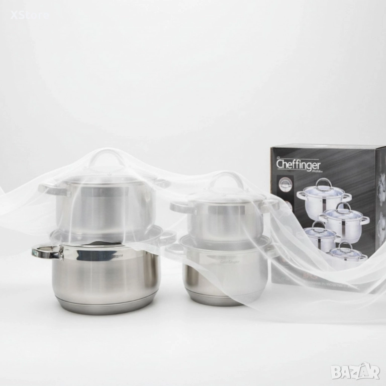 Комплект тенджери Cheffinger 8PCS – професионално качество у дома, снимка 1