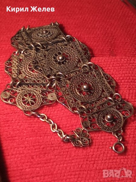 СТАРИННА СРЕБЪРНА ФИЛИГРАННА АРТ ДЕКО ГРИВНА АНГЛИЯ РЪЧНА МАЙСТОРСКА ИЗРАБОТКА РЕТРО - УНИКАТ 27278, снимка 1