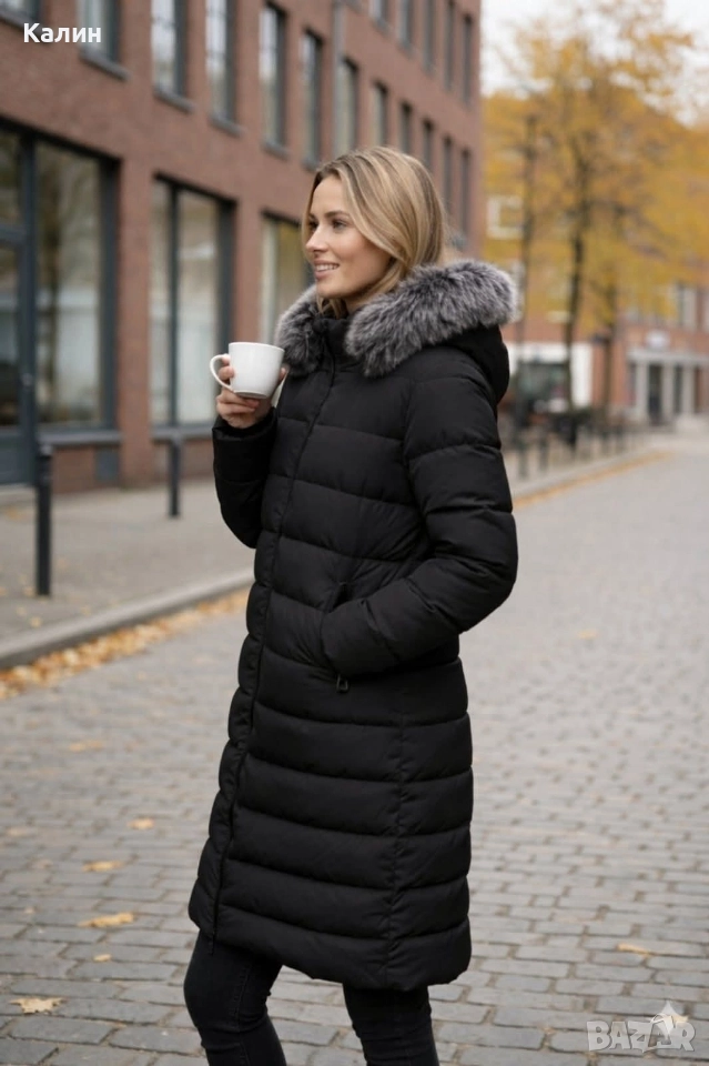 Дамско дълго яке с пух - 72,37 лв., снимка 1