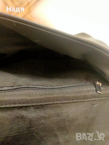 Черна кожена чанта с дълга дръжка , снимка 2 - Чанти - 42914610
