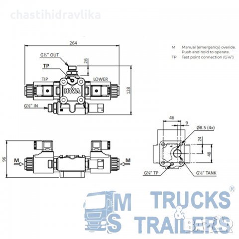 Хидравличен Разпределител Hyva - 12V 40L, снимка 2 - Части - 29155464