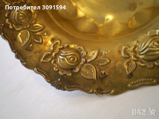 Декоративна купа с крачета. Много кокетна месингова купа, снимка 5 - Други ценни предмети - 40279805