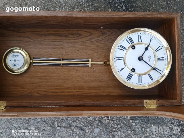 Стар механичен часовник стенен Hermle Westminster, Made in Germany., снимка 7 - Стенни часовници - 42064903