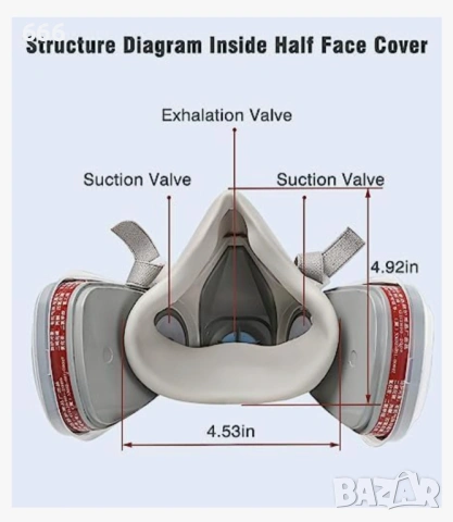Респираторна маска за многократна употреба, полулицева маска, снимка 7 - Други стоки за дома - 54017835