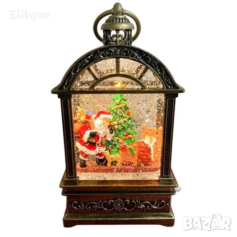 Коледен фенер с музика и снежен ефект – празнична лампа с LED светлина, снимка 8 - Декорация за дома - 52820141