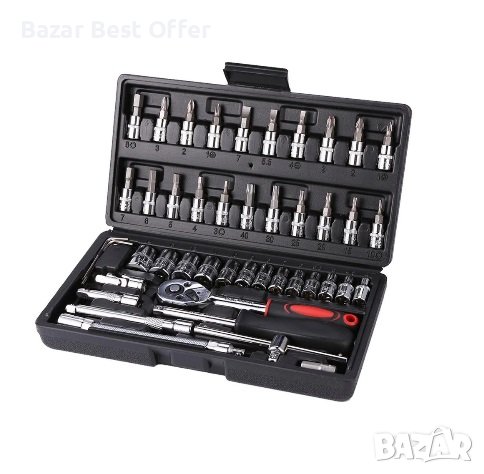 Гедоре - 1/4"/46 части/ Cr-V, снимка 1