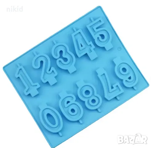 Цифра цифри числа за направа на свещ свеши силиконов молд форма фондан шоколад гипс смола , снимка 3 - Форми - 50231874