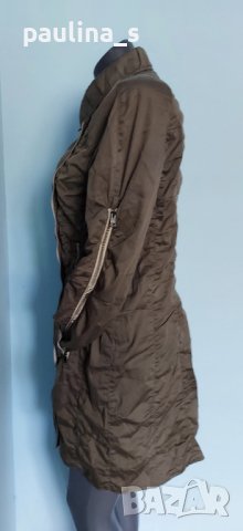 Дизайнерски тренч с кожен ефект "Marc Cain" sports / унисайз , снимка 10 - Палта, манта - 36840255