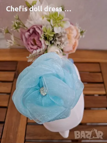 Диадема с обемно цвете от органза, снимка 12 - Аксесоари за коса - 49938448