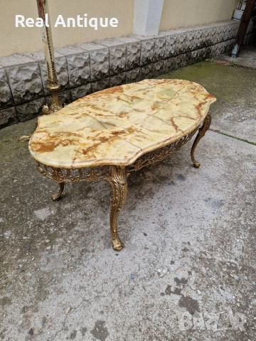 Страхотна антикварна белгийска холна маса бронз оникс , снимка 4 - Антикварни и старинни предмети - 52113580