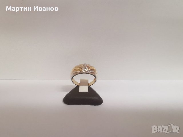 Златен пръстен бяло и жълто комбинация 1