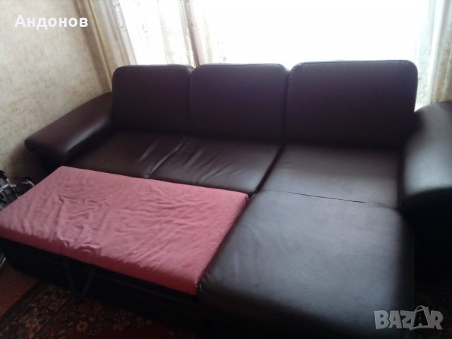 Ъглов кожен диван , снимка 3 - Дивани и мека мебел - 34202858
