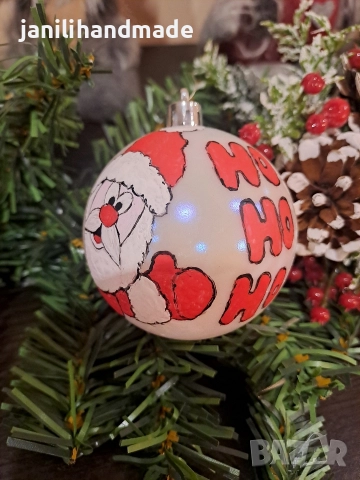 Ръчно рисувани Коледни топки , снимка 5 - Коледни подаръци - 52684902