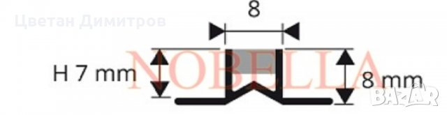 Делатационна лайстна за лепилo, цвят сиво-прозрачно - 8х8 мм, снимка 2 - Други - 32130294