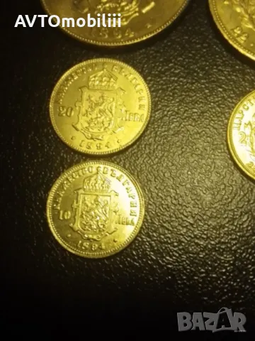 Лот от пет броя реплики позлатени монети 1894г и 1912 г, снимка 2 - Колекции - 48466145